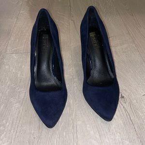Velvet material heels worn once
